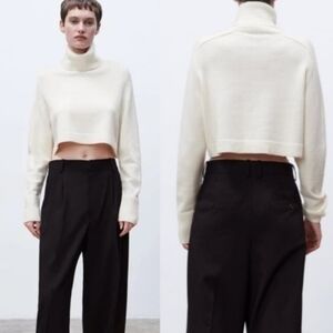 Zara Cropped Turtleneck Sweater